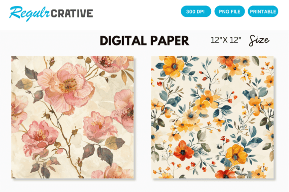Download Seamless Floral Girl Pattern Paper - Premium Resources