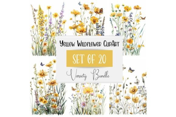 Download Yellow Watercolor Wildflower Clipart - Wildflower clipart Collection