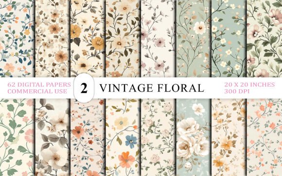 Download Seamless Vintage Floral Wallpaper Bg - Premium Resources