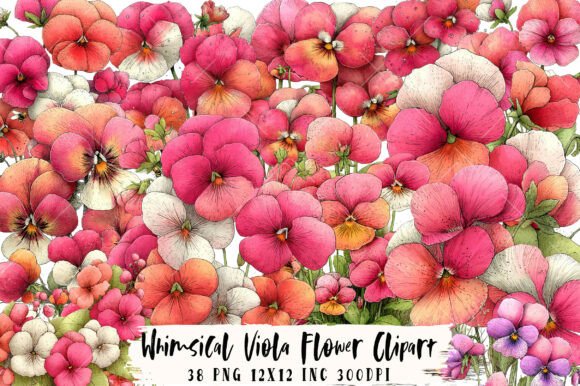 Download Whimsical Viola Flower Clipart - Viola flower clipart Collection