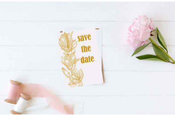 Download Card with Magnolies SVG. Vector. - Premium Resources