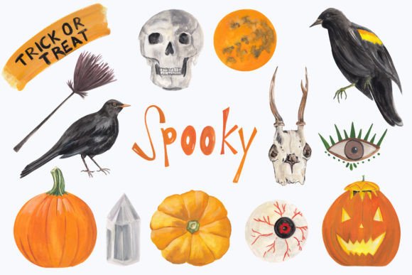 Download Halloween Hand Painted Clipart 14 Png - Hand painted clipart Collection