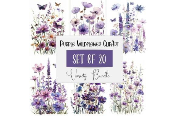 Download Purple Watercolor Wildflower Clipart - Wildflower clipart Collection