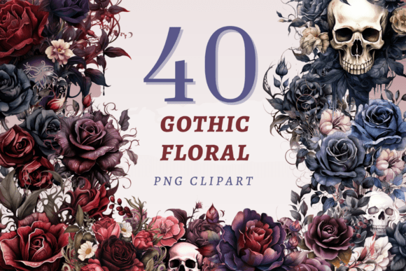 Download Gothic Floral PNG Bundle - Gothic floral png Collection