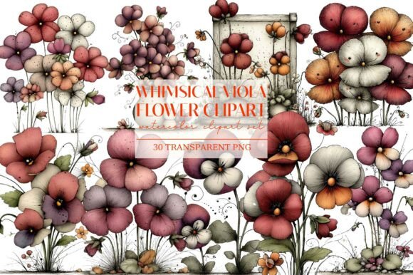 Download Whimsical Viola Flower Clipart - Viola flower clipart Collection
