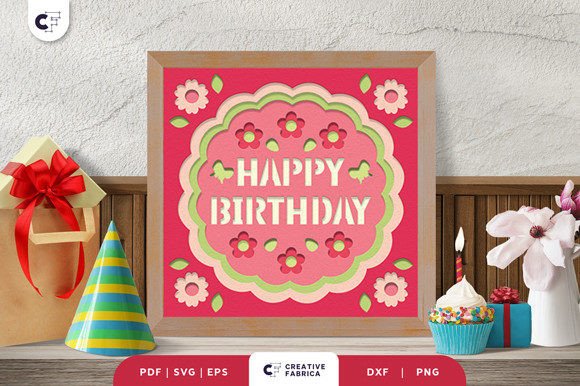 Download Blooming Birthday 3D Shadow Box Papercut - Birthday Collection